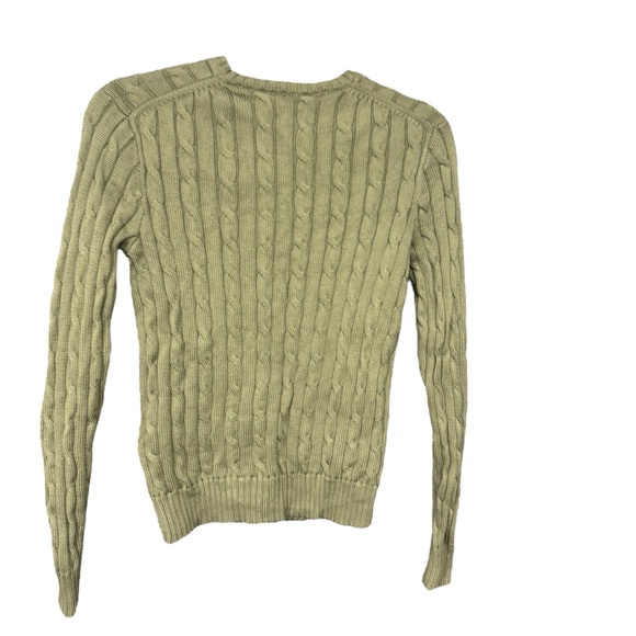 Polo Ralph Lauren Women’s Cable Knit V-Neck Sweater Sage Green Small - Picture 5 of 5